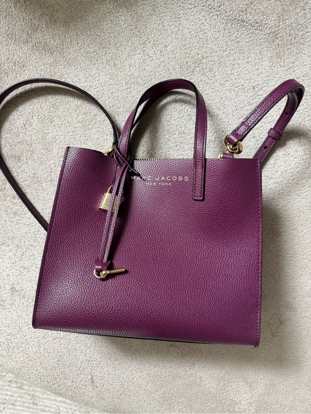 Marc Jacobs Purple Pebbled Leather Shoulder Bag
